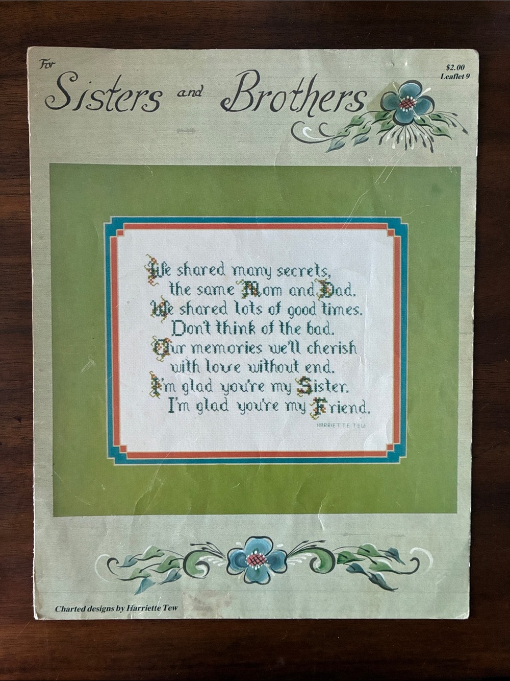 Vintage “For Sisters and Brothers” Cross Stitch Leaflet (1979-80)